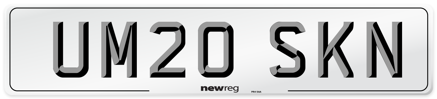 UM20 SKN Number Plate from New Reg